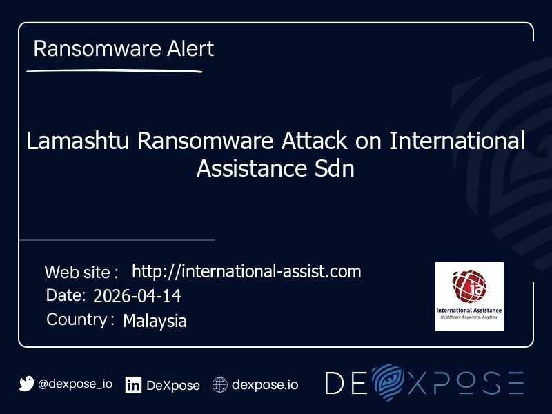 Lamashtu Ransomware Attack on International Assistance Sdn