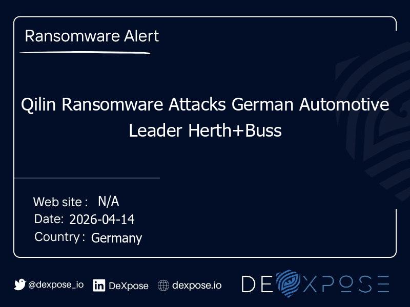 Qilin Ransomware Attacks German Automotive Leader Herth+Buss