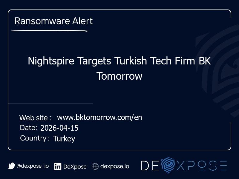 Nightspire Targets Turkish Tech Firm BK Tomorrow