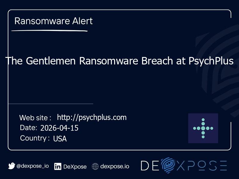 The Gentlemen Ransomware Breach at PsychPlus