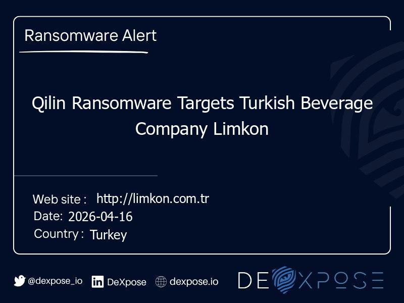 Qilin Ransomware Targets Turkish Beverage Company Limkon