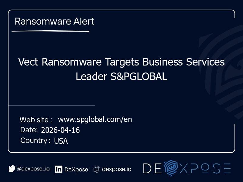Vect Ransomware Targets Business Services Leader S&PGLOBAL
