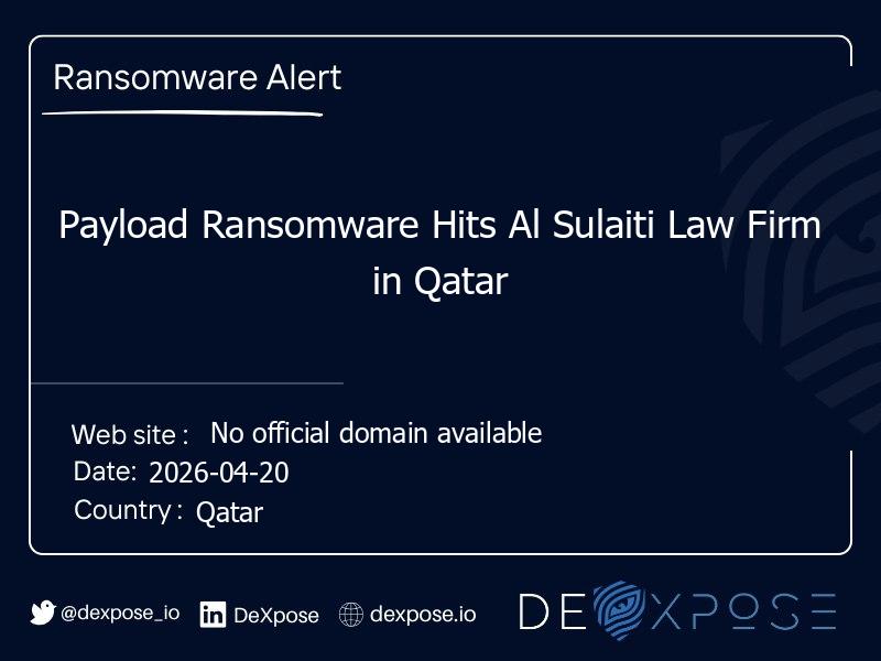 Payload Ransomware Hits Al Sulaiti Law Firm in Qatar