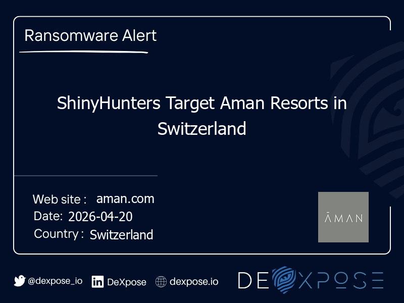 ShinyHunters Target Aman Resorts in Switzerland