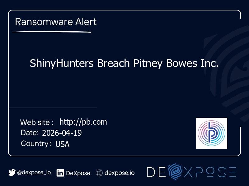 ShinyHunters Breach Pitney Bowes Inc.