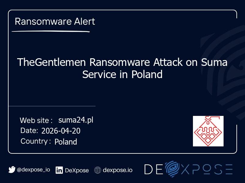 TheGentlemen Ransomware Attack on Suma Service in Poland