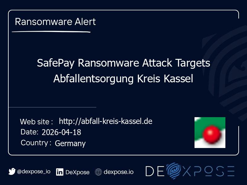 SafePay Ransomware Attack Targets Abfallentsorgung Kreis Kassel