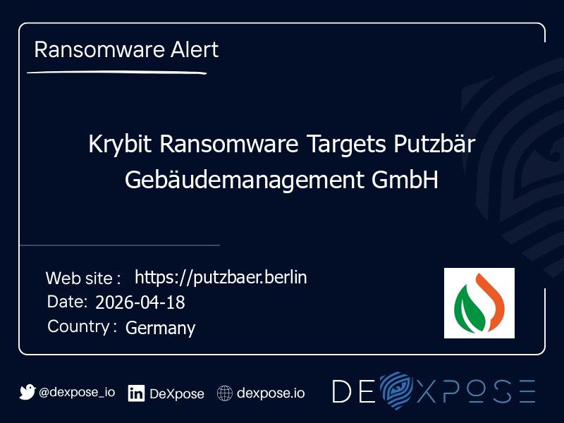 Krybit Ransomware Targets Putzbär Gebäudemanagement GmbH