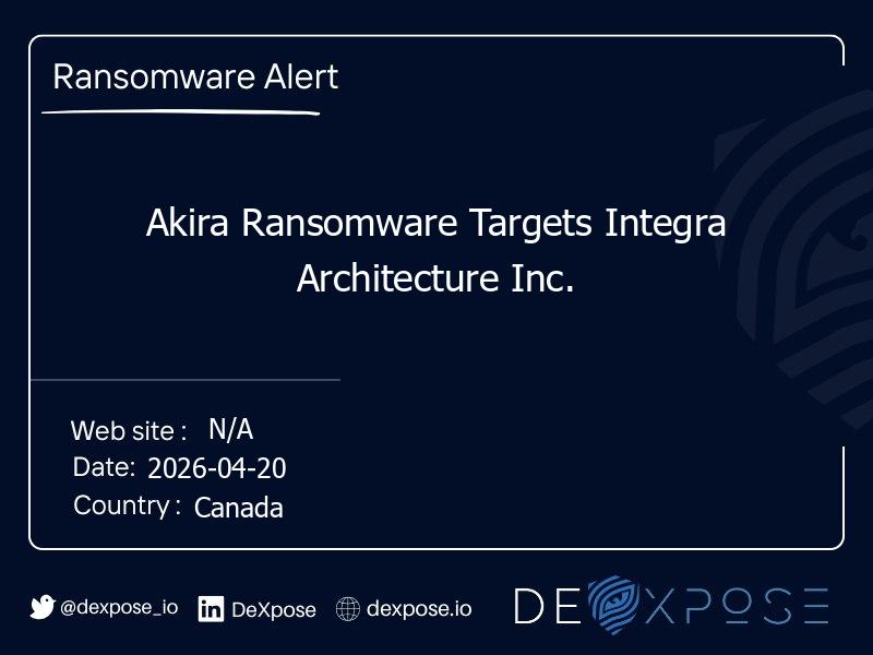 Akira Ransomware Targets Integra Architecture Inc.