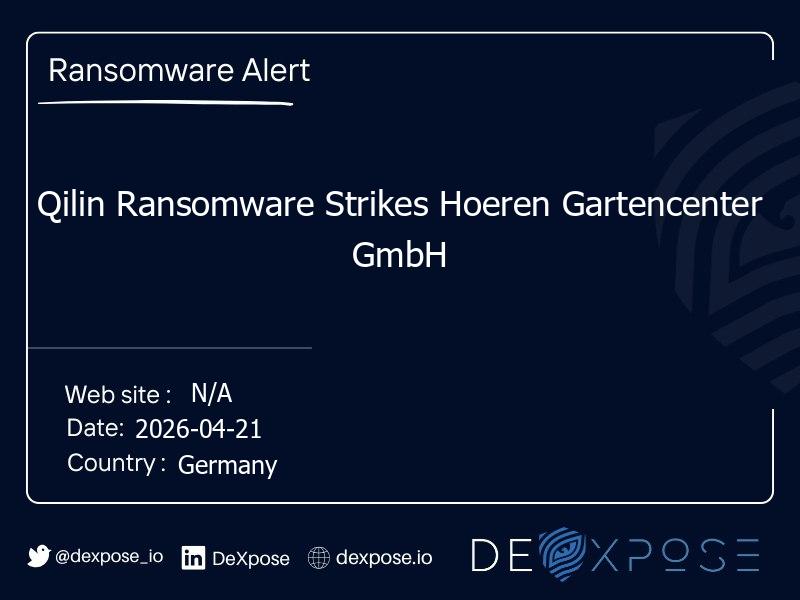 Qilin Ransomware Strikes Hoeren Gartencenter GmbH