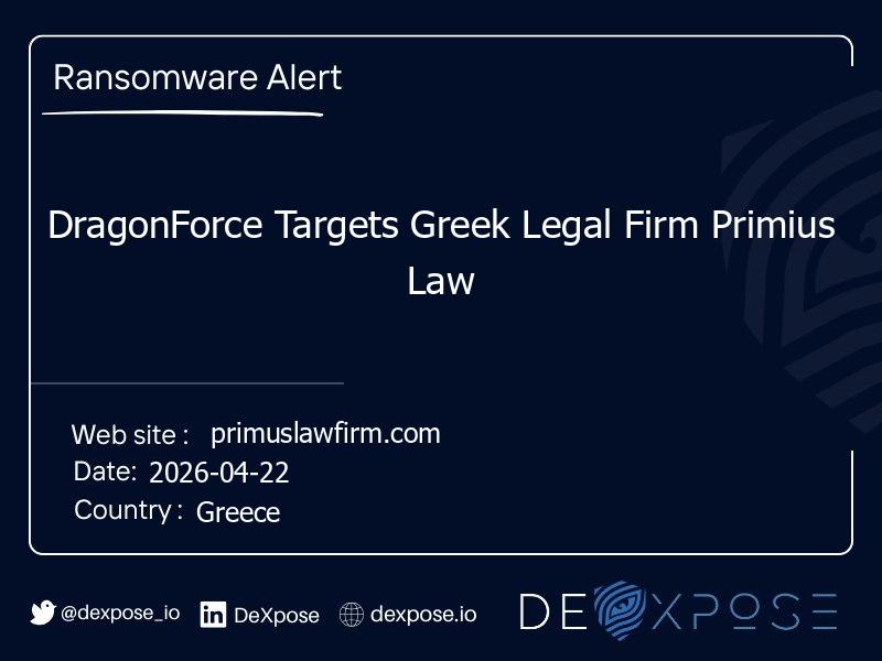 DragonForce Targets Greek Legal Firm Primius Law
