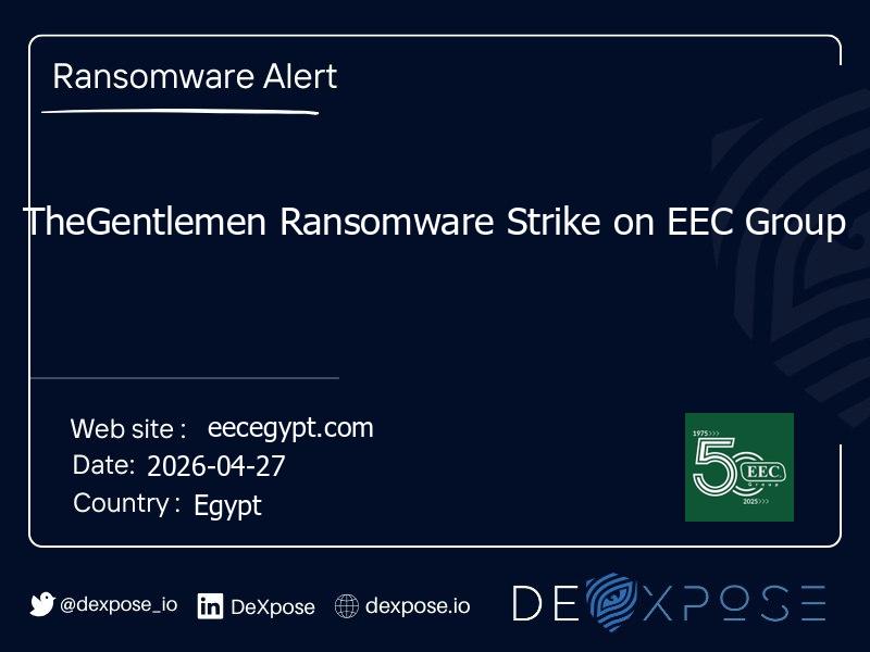 TheGentlemen Ransomware Strike on EEC Group