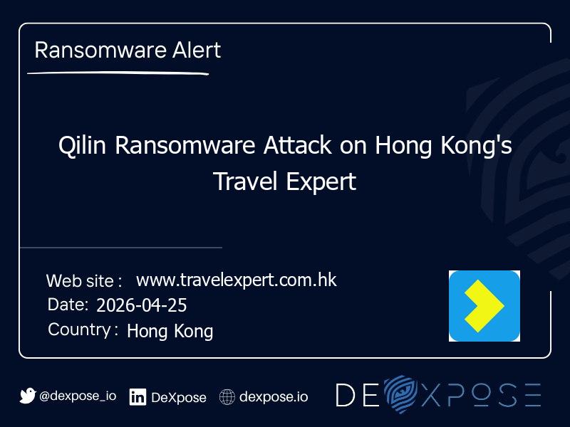 Qilin Ransomware Attack on Hong Kong's Travel Expert