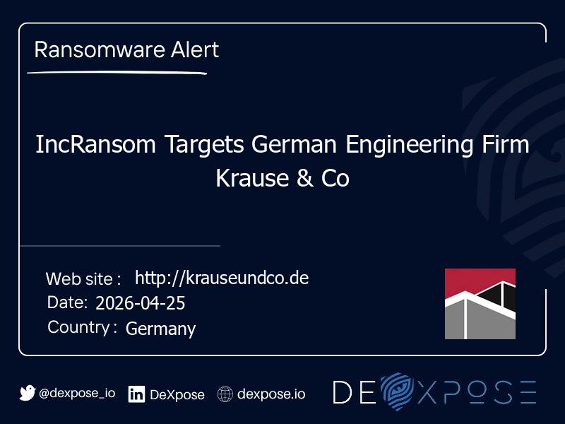 IncRansom Targets German Engineering Firm Krause & Co
