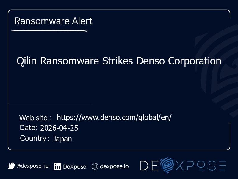 Qilin Ransomware Strikes Denso Corporation