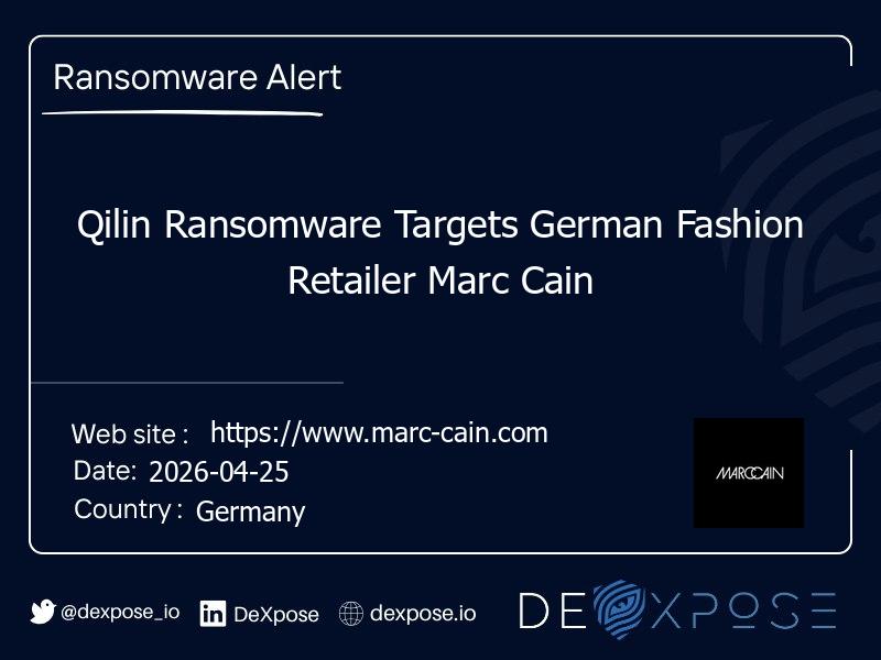 Qilin Ransomware Targets German Fashion Retailer Marc Cain