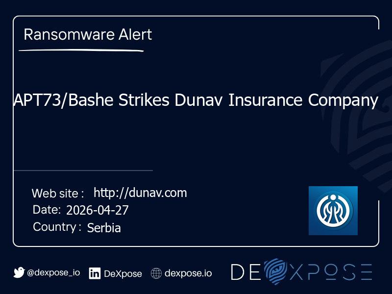 APT73/Bashe Strikes Dunav Insurance Company