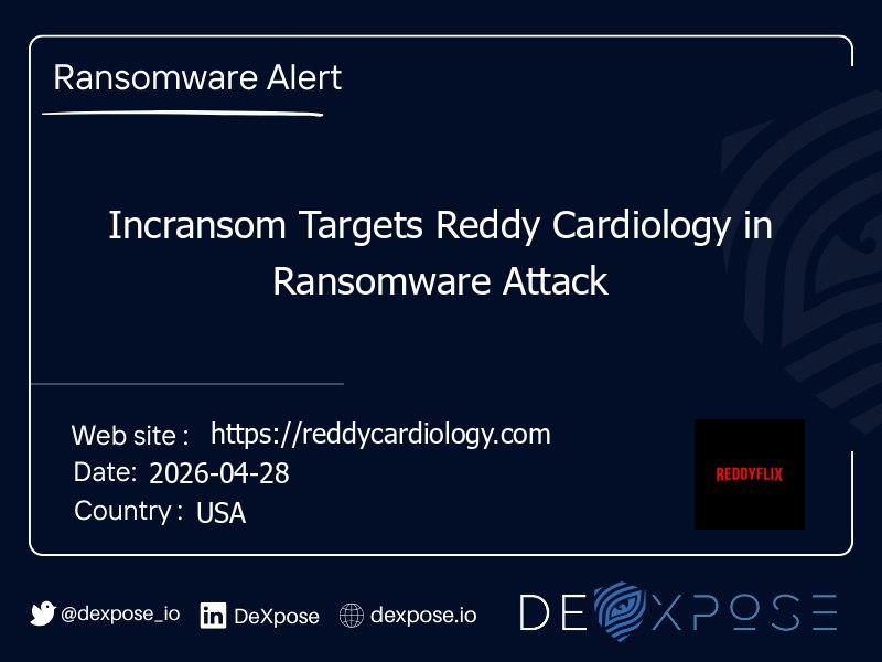 Incransom Targets Reddy Cardiology in Ransomware Attack