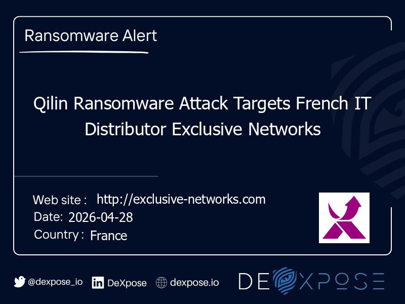 Qilin Ransomware Attack Targets French IT Distributor Exclusive Networks