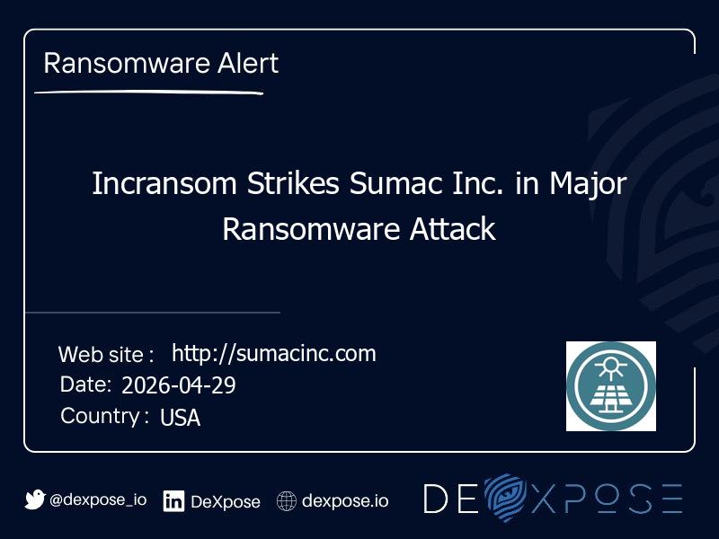 Incransom Strikes Sumac Inc. in Major Ransomware Attack