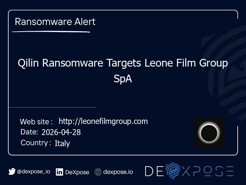Qilin Ransomware Targets Leone Film Group SpA