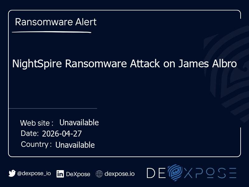 NightSpire Ransomware Attack on James Albro
