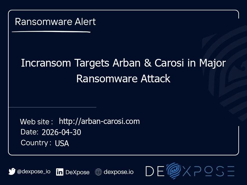 Incransom Targets Arban & Carosi in Major Ransomware Attack