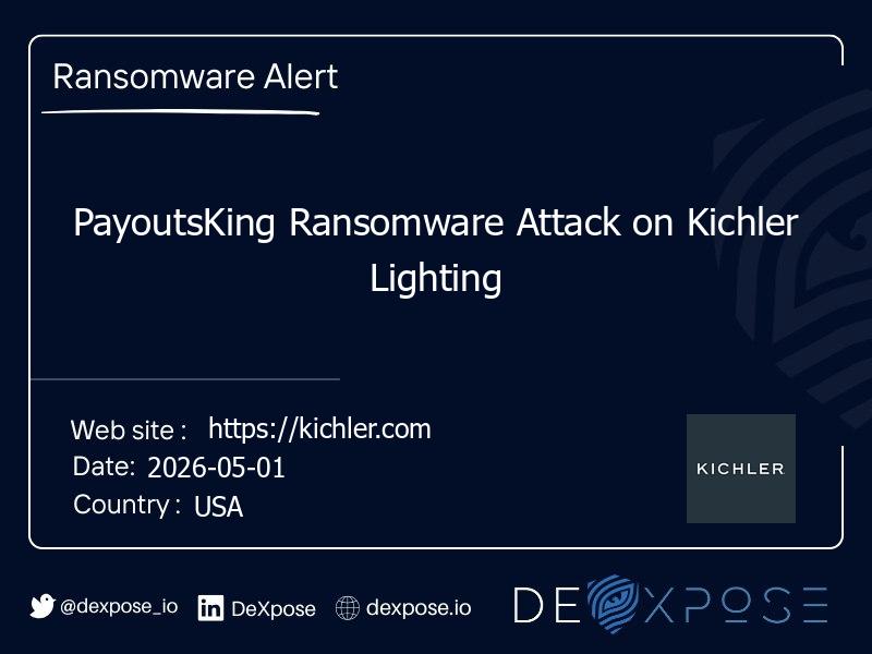 PayoutsKing Ransomware Attack on Kichler Lighting