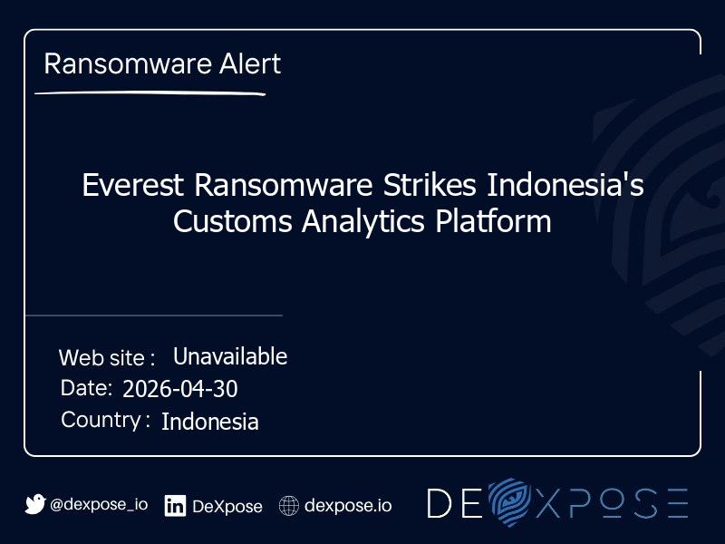 Everest Ransomware Strikes Indonesia's Customs Analytics Platform