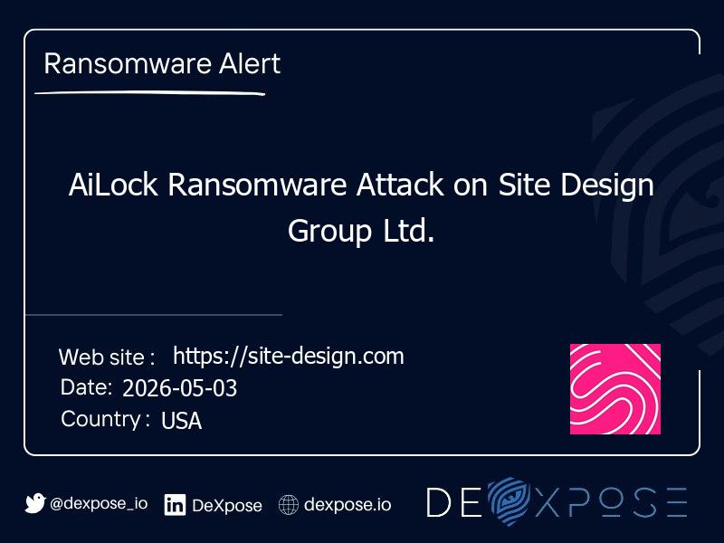 AiLock Ransomware Attack on Site Design Group Ltd.