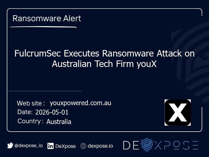 FulcrumSec Executes Ransomware Attack on Australian Tech Firm youX