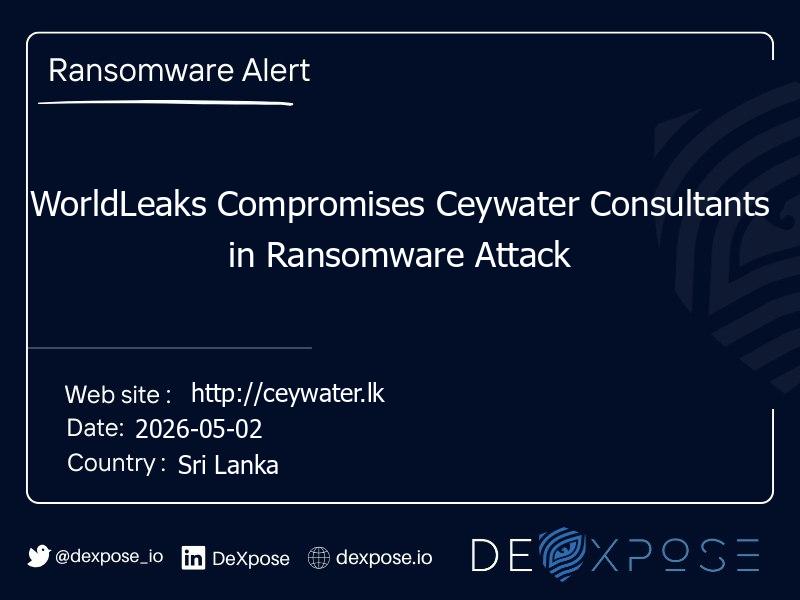 WorldLeaks Compromises Ceywater Consultants in Ransomware Attack