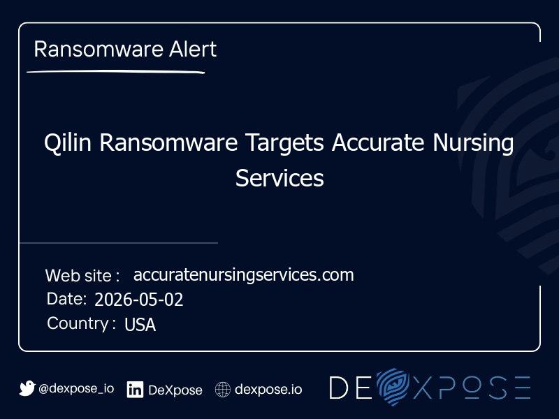 Qilin Ransomware Targets Accurate Nursing Services