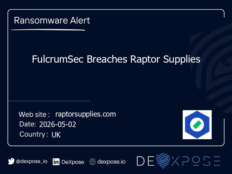 FulcrumSec Breaches Raptor Supplies