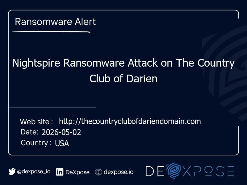 Nightspire Ransomware Attack on The Country Club of Darien