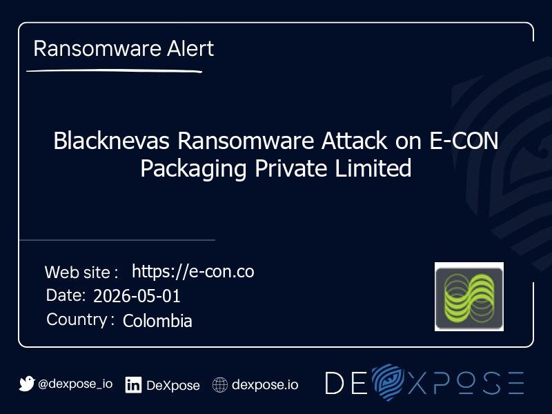 Blacknevas Ransomware Attack on E-CON Packaging Private Limited