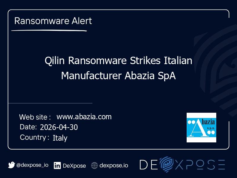 Qilin Ransomware Strikes Italian Manufacturer Abazia SpA