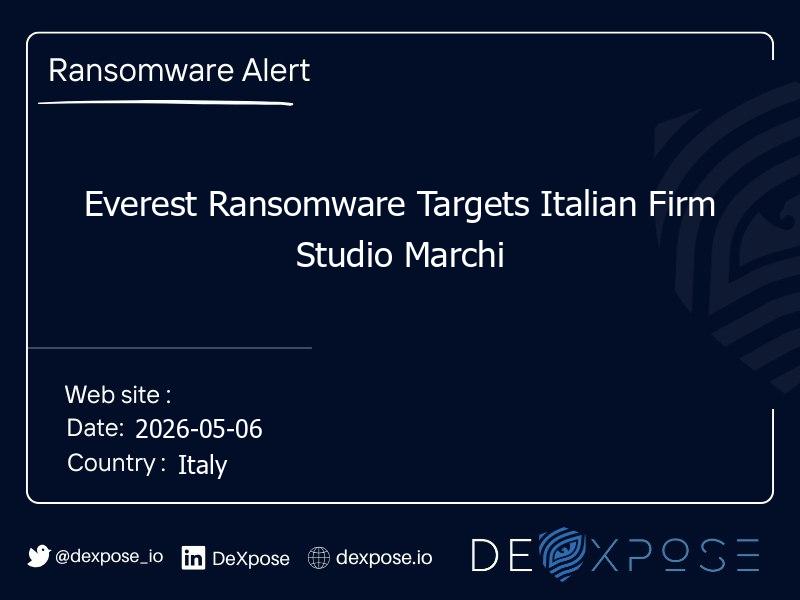 Everest Ransomware Targets Italian Firm Studio Marchi
