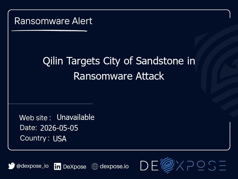Qilin Targets City of Sandstone in Ransomware Attack