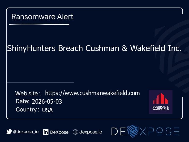 ShinyHunters Breach Cushman & Wakefield Inc.