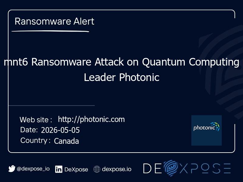 mnt6 Ransomware Attack on Quantum Computing Leader Photonic