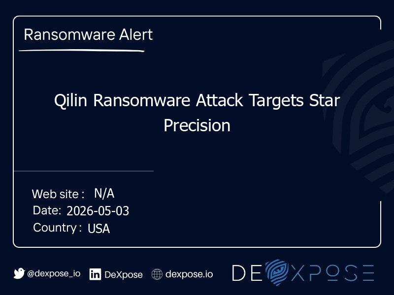 Qilin Ransomware Attack Targets Star Precision