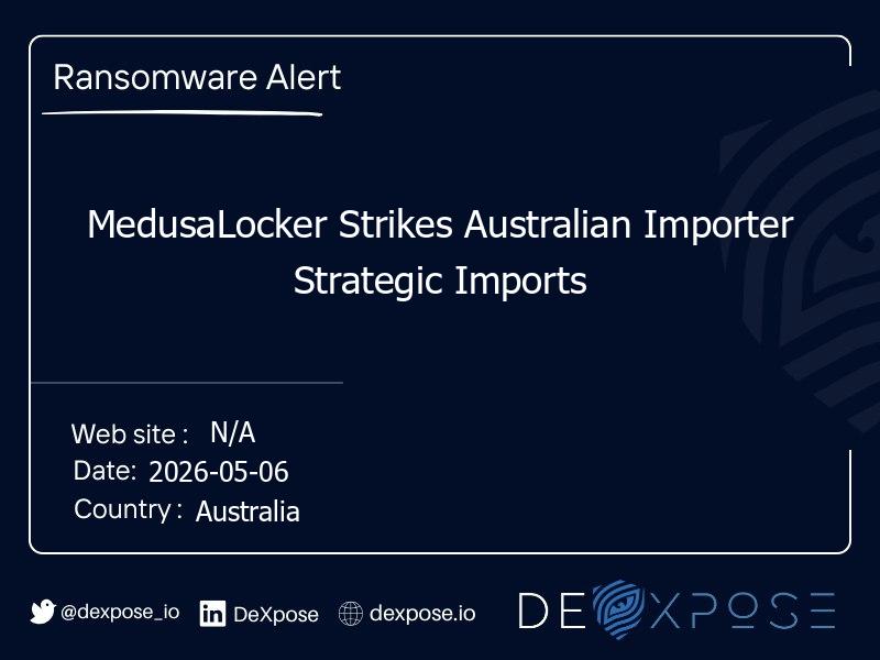 MedusaLocker Strikes Australian Importer Strategic Imports