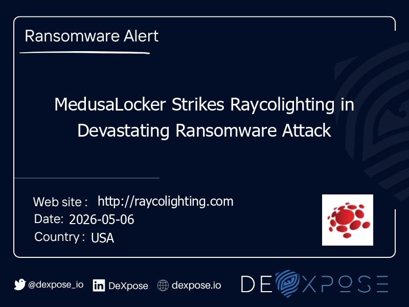 MedusaLocker Strikes Raycolighting in Devastating Ransomware Attack