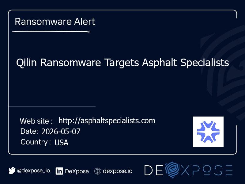 Qilin Ransomware Targets Asphalt Specialists