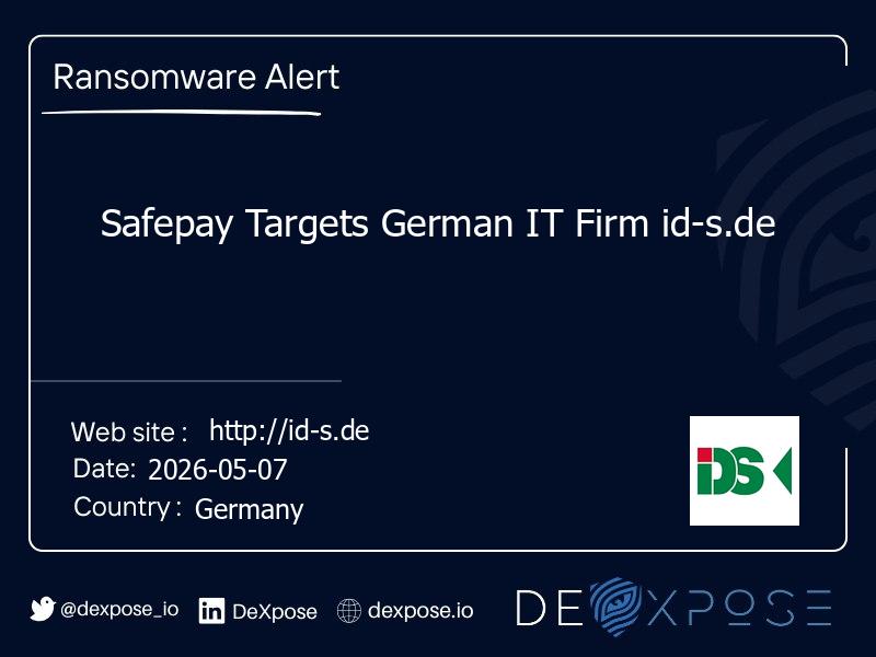 Safepay Targets German IT Firm id-s.de