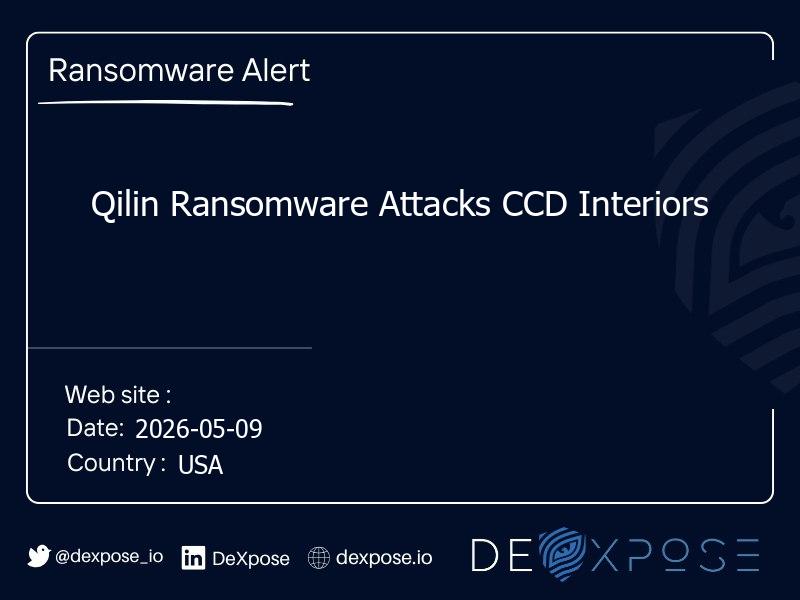 Qilin Ransomware Attacks CCD Interiors