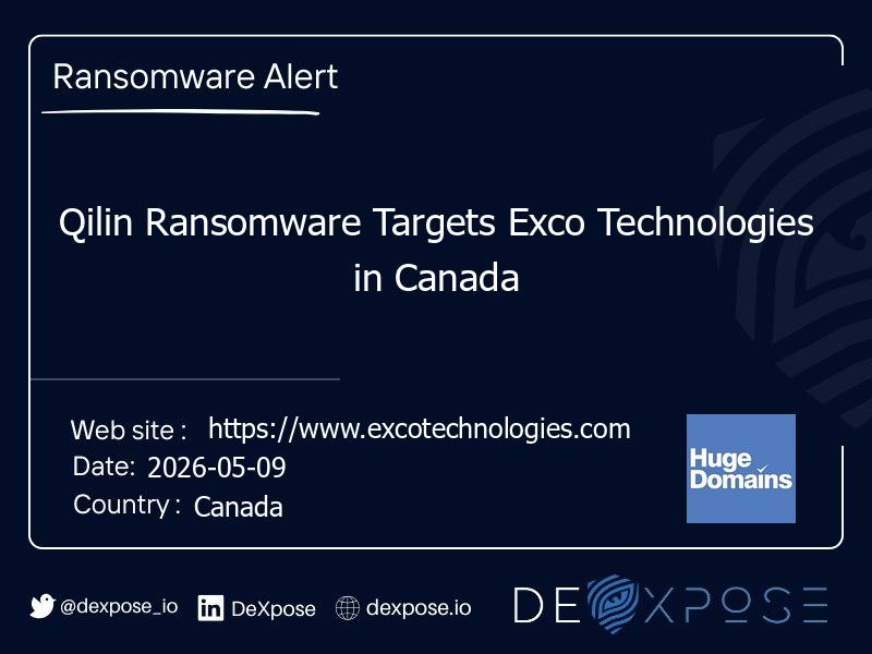 Qilin Ransomware Targets Exco Technologies in Canada