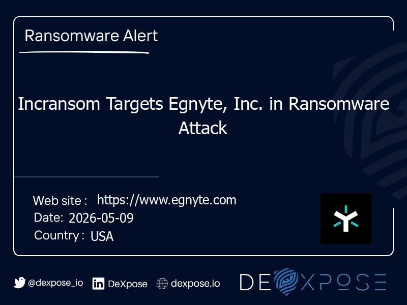 Incransom Targets Egnyte, Inc. in Ransomware Attack