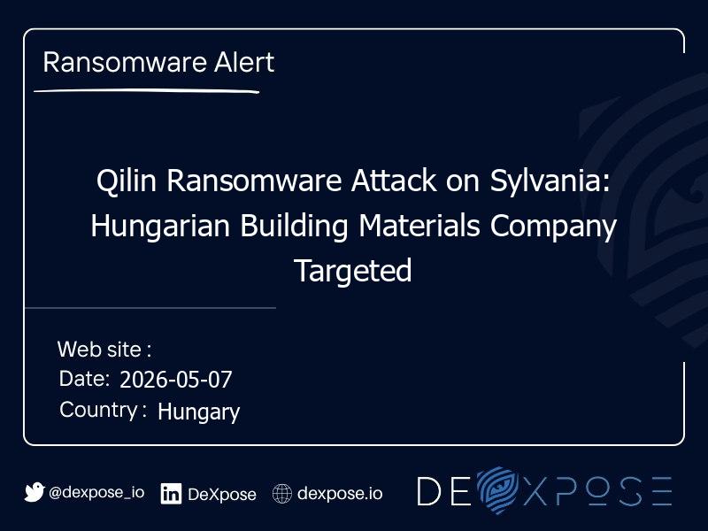 Qilin Ransomware Attack on Sylvania: Hungarian Building Materials Company Targeted
